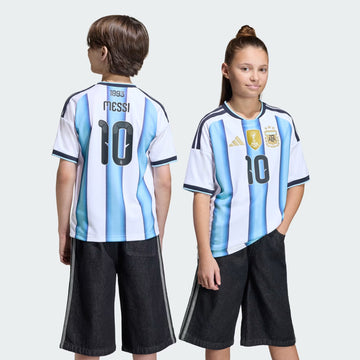 Argentina 26 Youth Replica Messi 10 Home Jersey