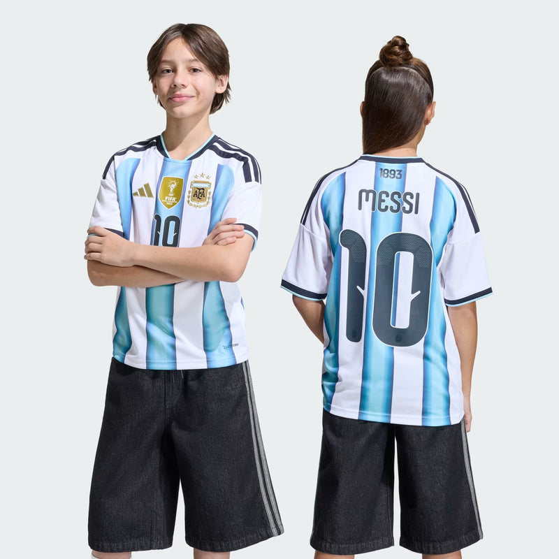 Argentina 26 Youth Replica Messi 10 Home Jersey