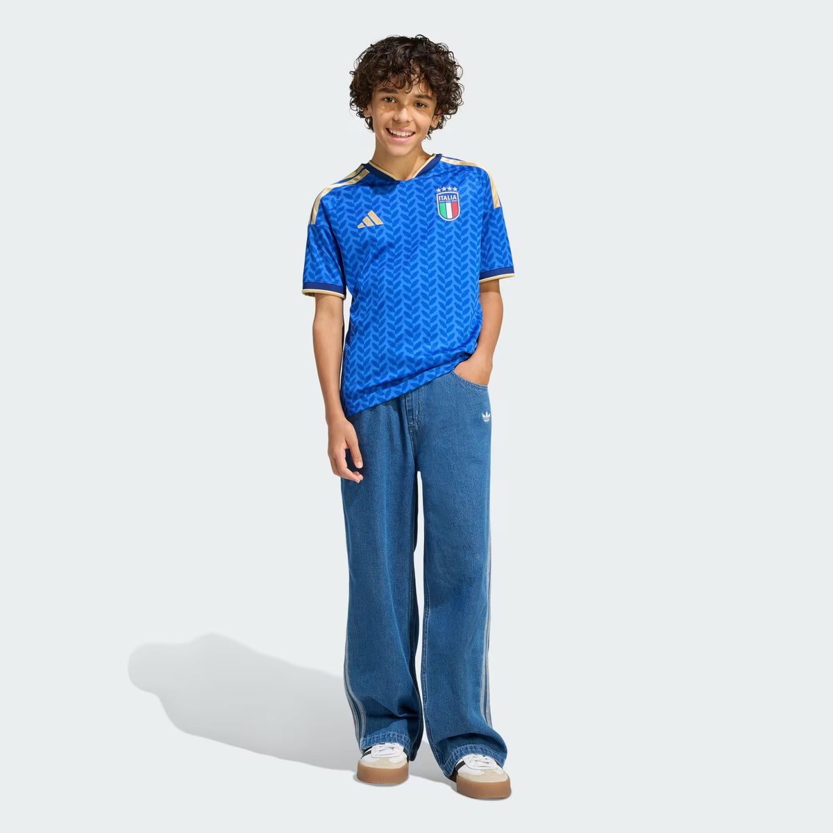 Italy 26 Youth Replica Home Jersey