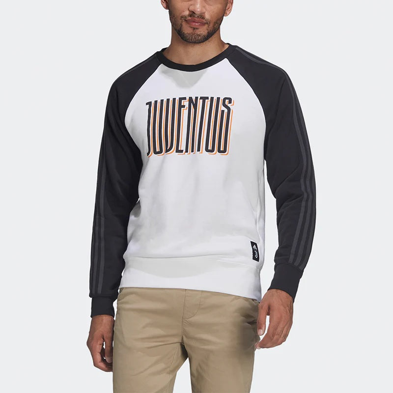 Men's adidas Juventus Soccer/Football Training Sports Round Neck Pullover White
