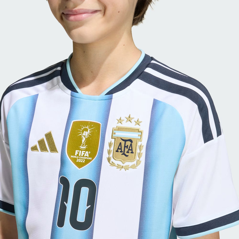 Argentina 26 Youth Replica Messi 10 Home Jersey