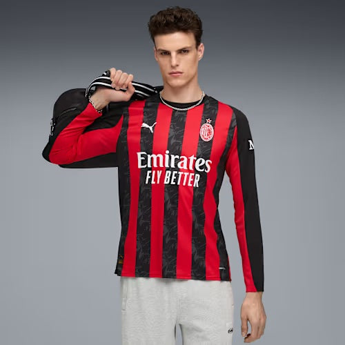 AC Milan 2025/26 Long Sleeve Home Replica Jersey