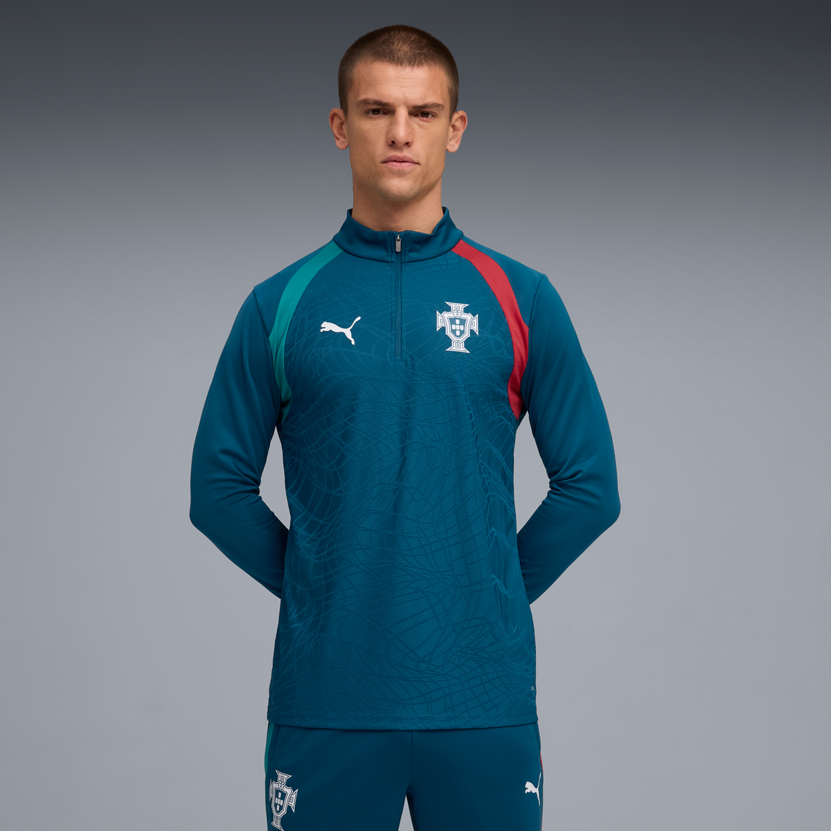 Portugal 26 1/4 Zip Men's Training Top Blue