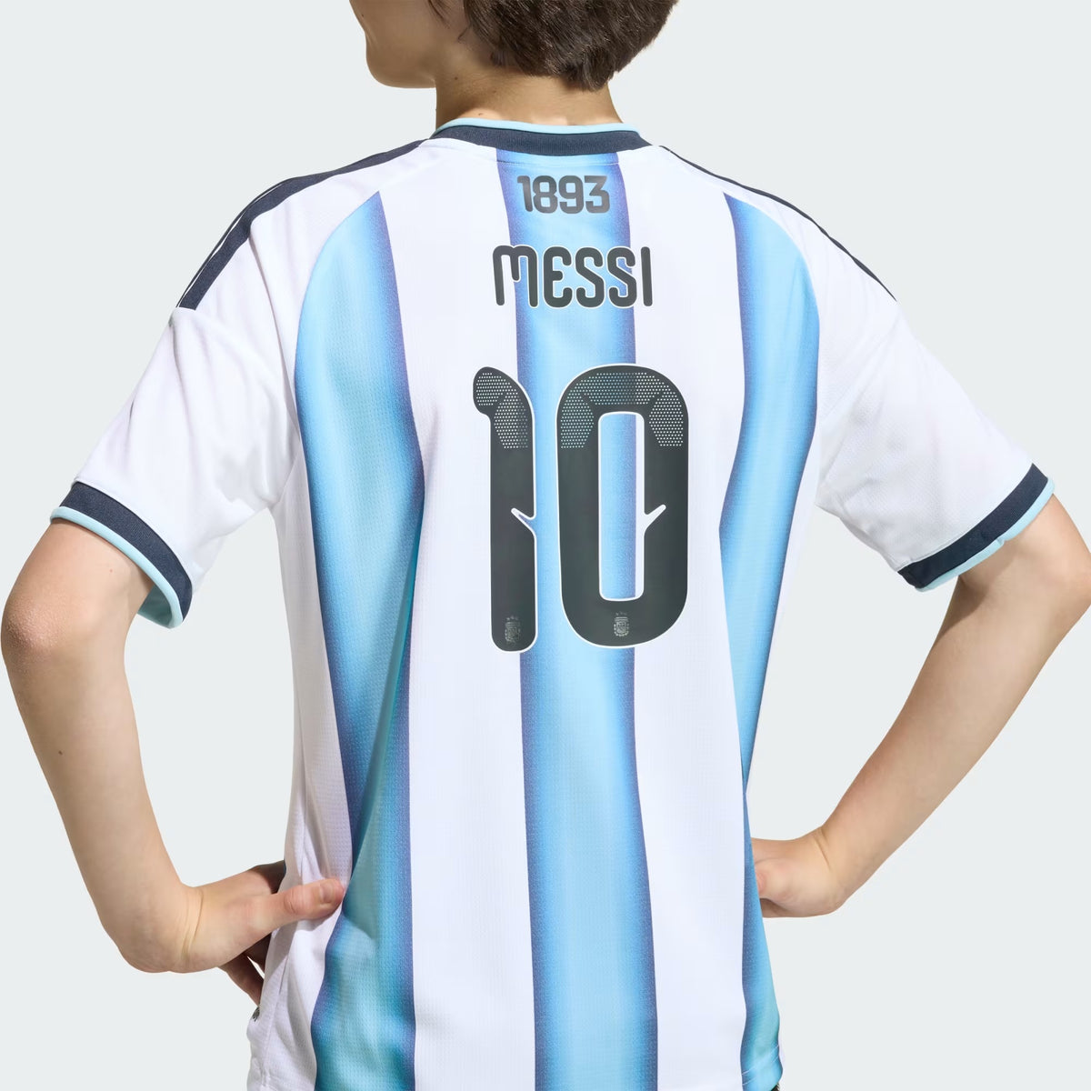 Argentina 26 Youth Replica Messi 10 Home Jersey