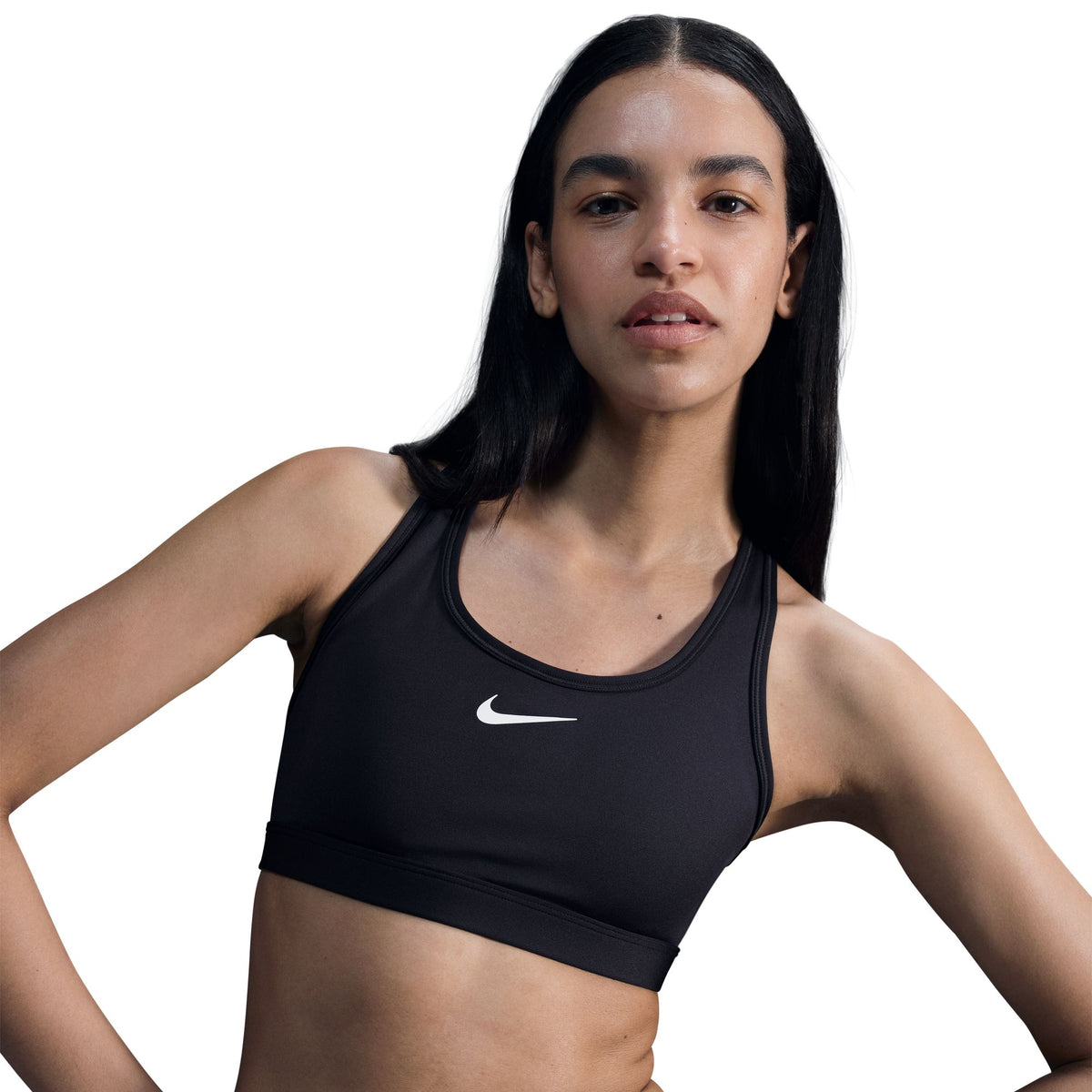 Nike Swoosh Medium Support Padded Sports Bra - Black