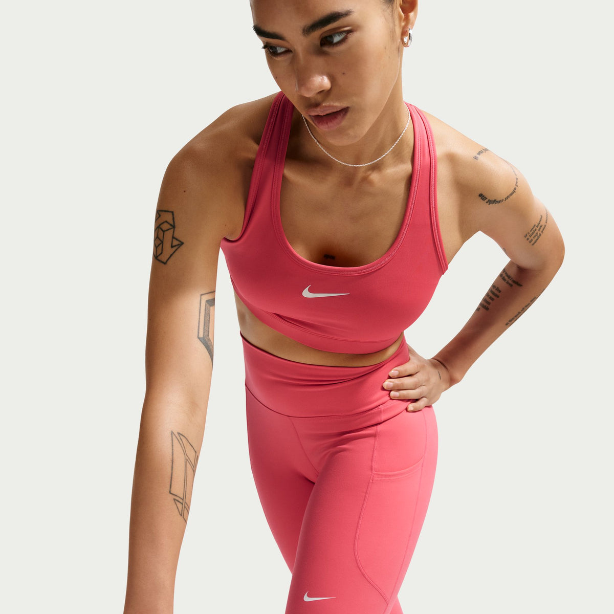 Nike Swoosh Medium Support Padded Sports Bra - Sea Coral