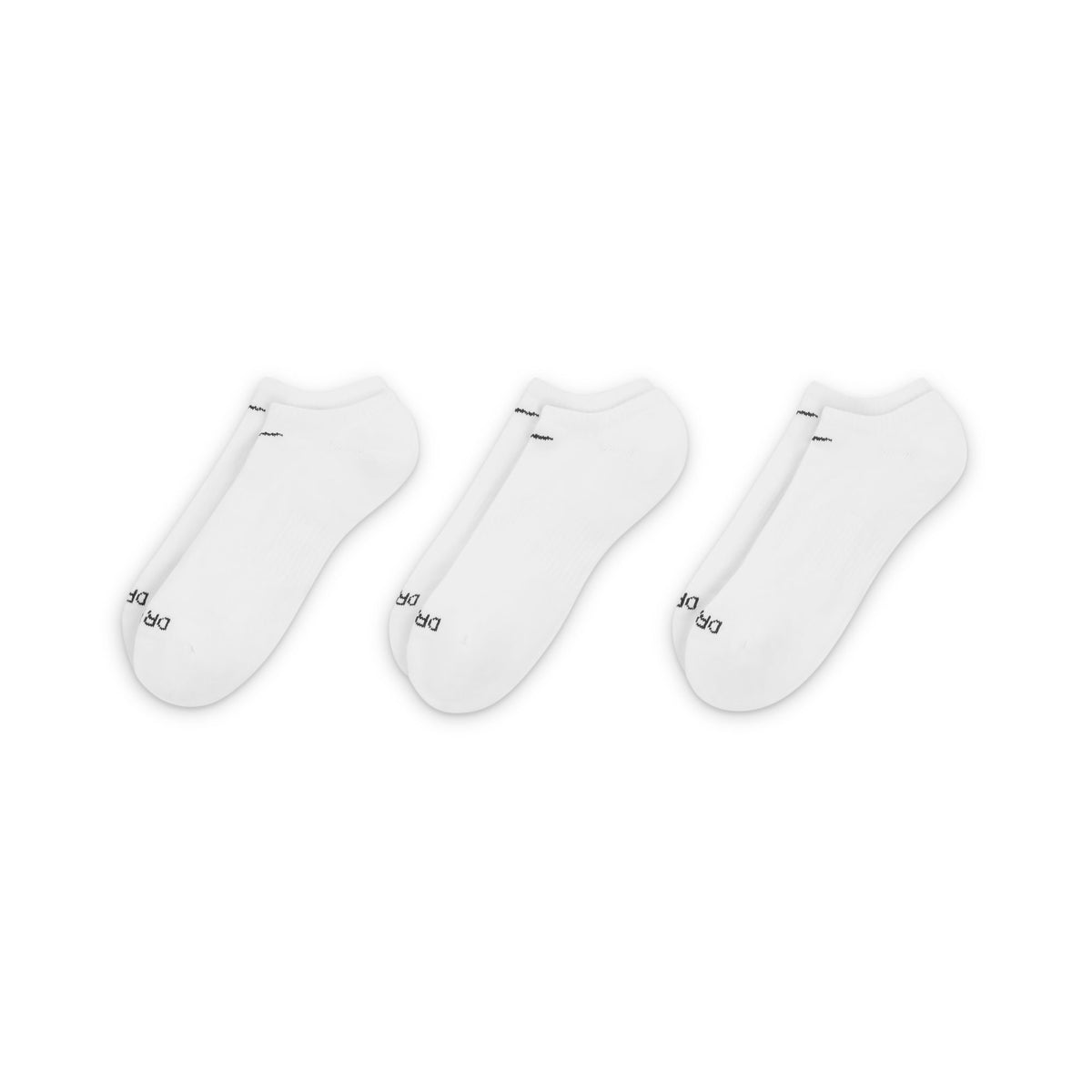 White Everyday Plus Cushion No-Show Socks (3 Pairs)