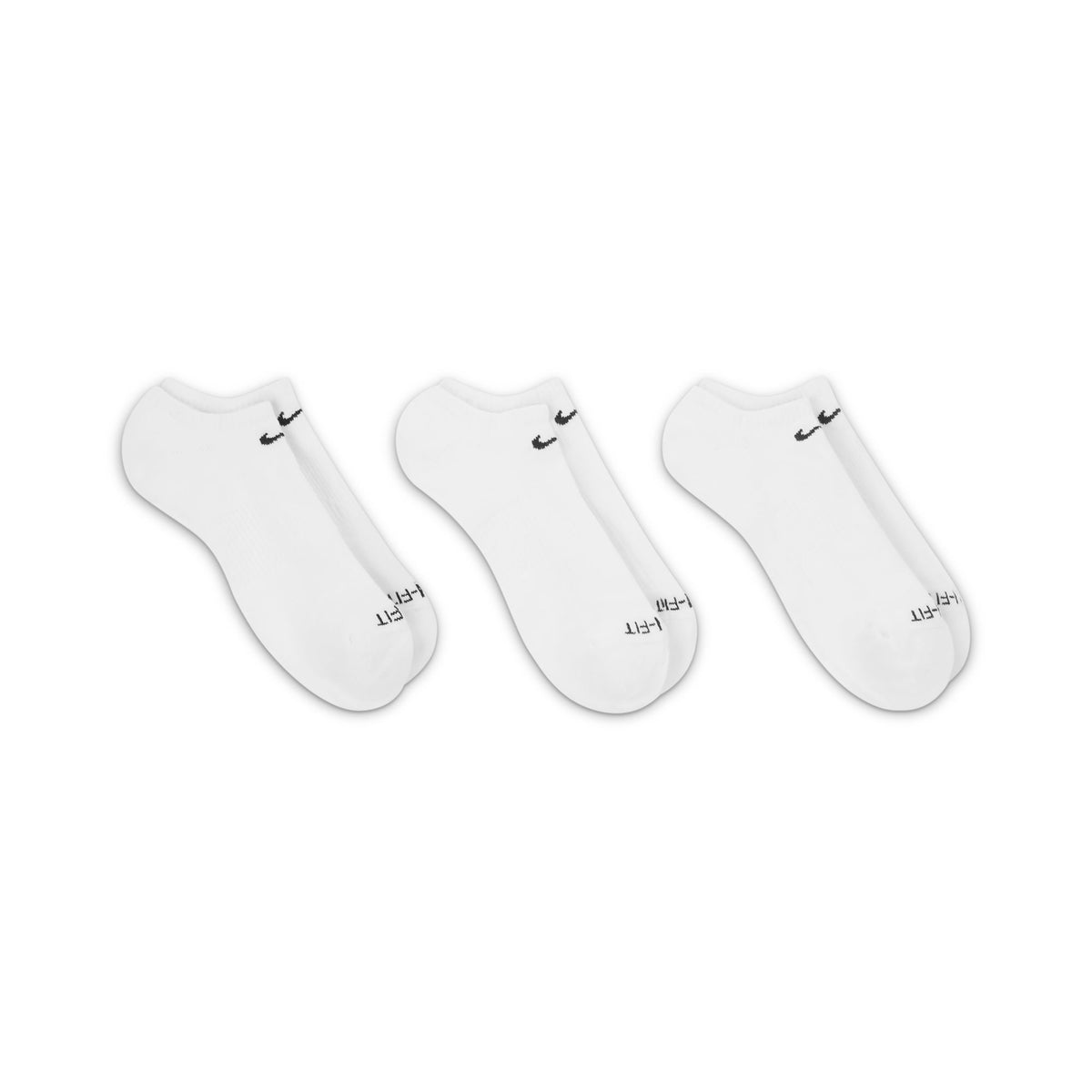 White Everyday Plus Cushion No-Show Socks (3 Pairs)