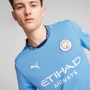 Manchester City FC 2024/25 Long Sleeve Replica Home Jersey