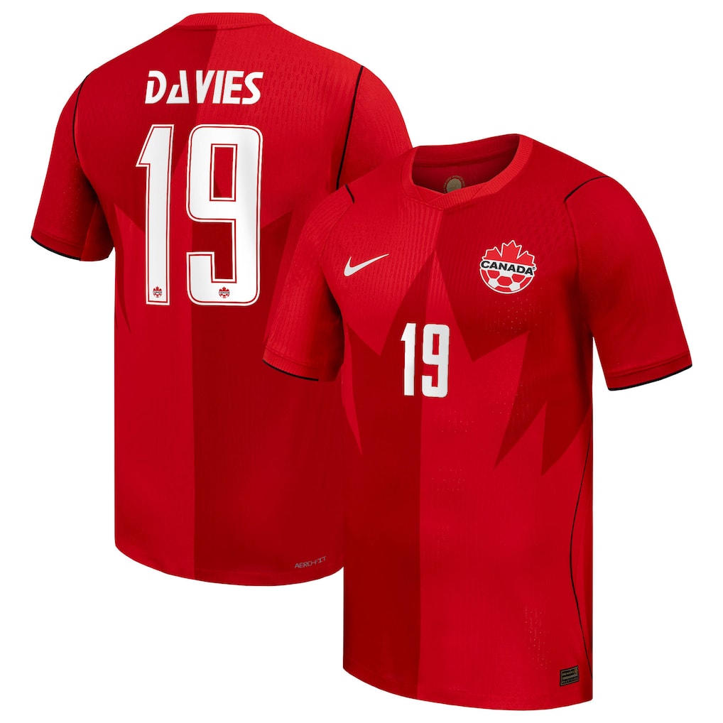 Youth Canada 26 Home Stadium Jersey "Alphonso Davies #19"