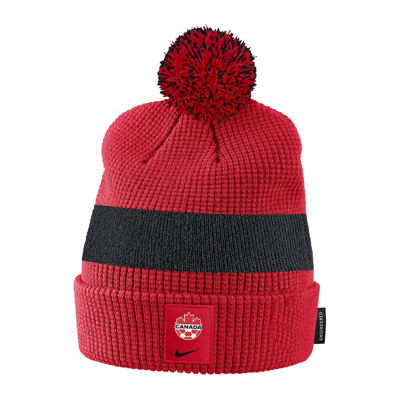 Canada Soccer Cuffed Hat with Pom - Red